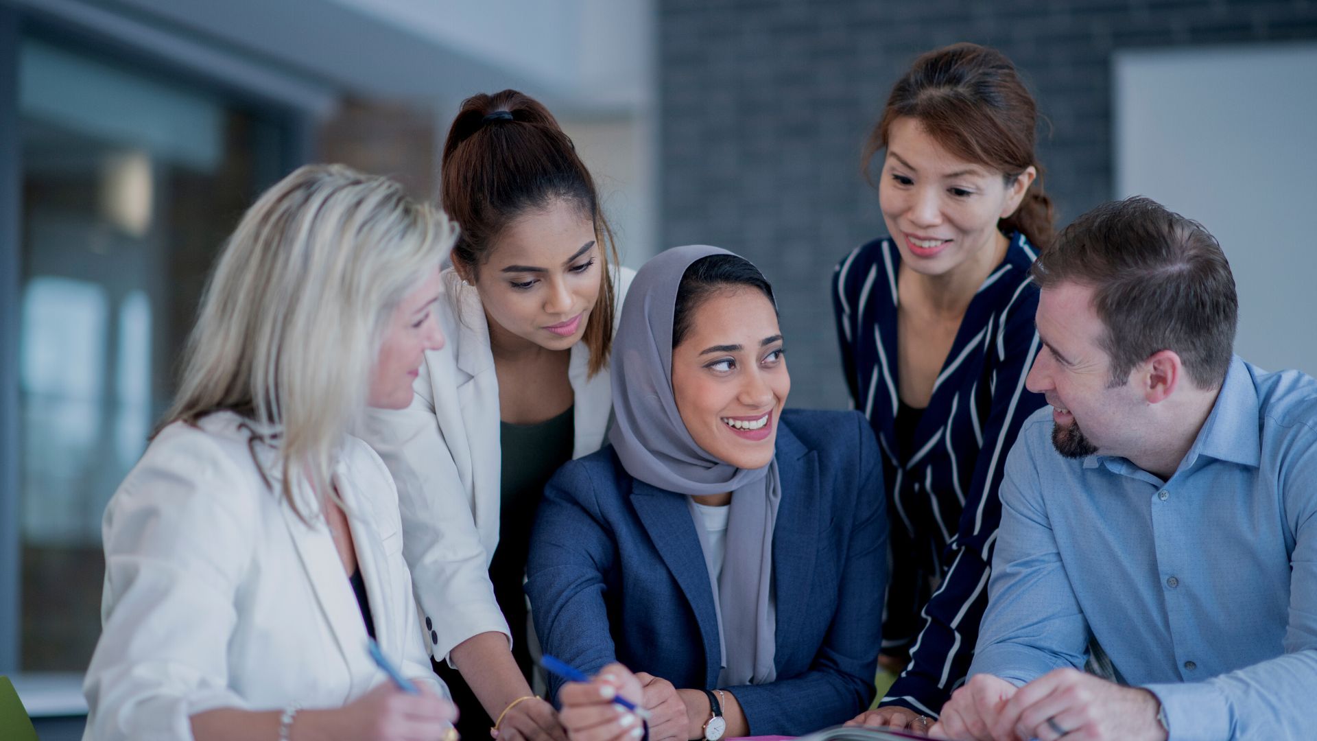 photo of a diverse office team