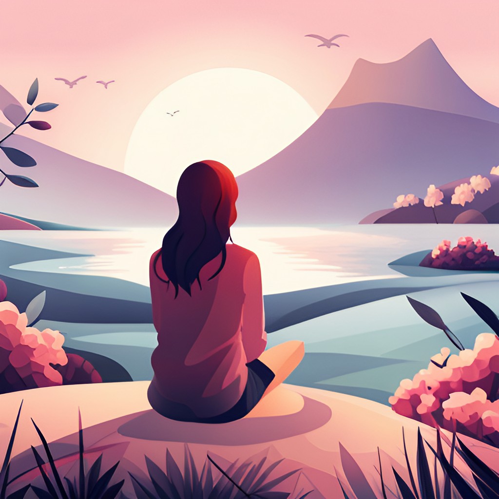 Woman looking towards the rising sun